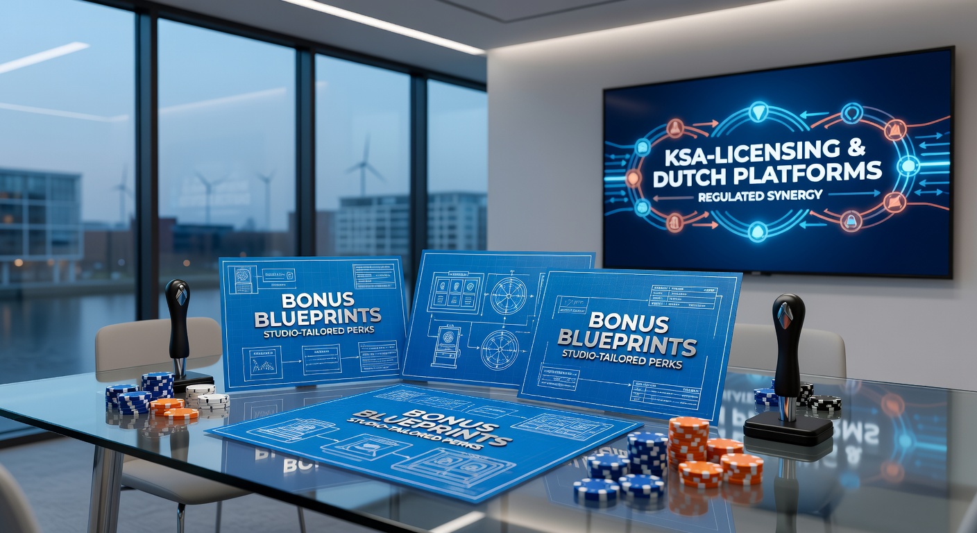 Voorbeeldscherm van een studio-branded slotbonus op een Nederlands casino-platform met blueprint-visuals