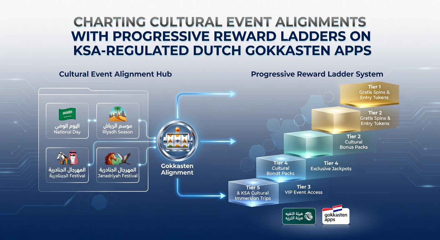 Illustratie van culturele evenementen en beloningsladders op Nederlandse gokkasten-apps
