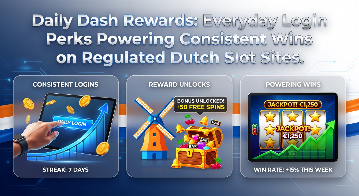 Grafiek met groeiende login-streaks en bijbehorende rewards op een Nederlands slot platform, met iconen voor free spins, cash en multipliers