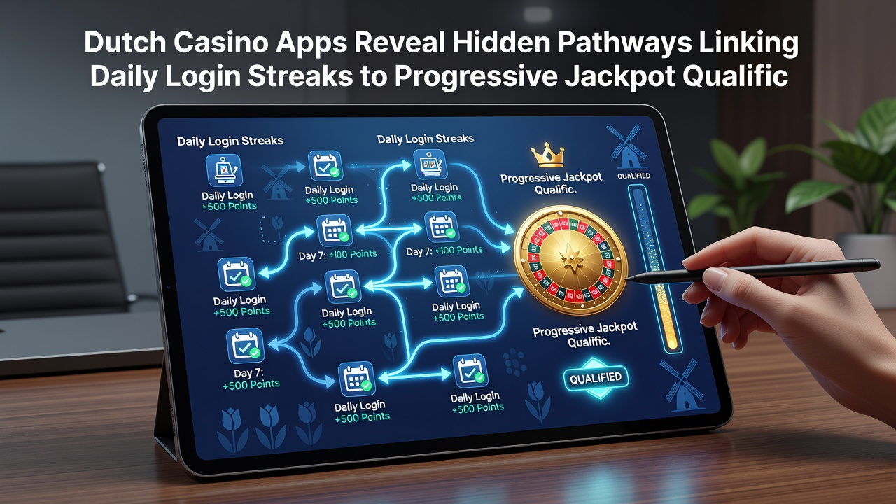 Diagram van streak-tracking en jackpot-kwalificatiepaden in mobiele gokkastapps