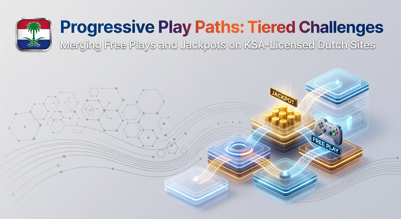 Speler navigeert door een progressief speelpad met tiered levels, free spins en groeiende jackpots op een Nederlands casino-platform