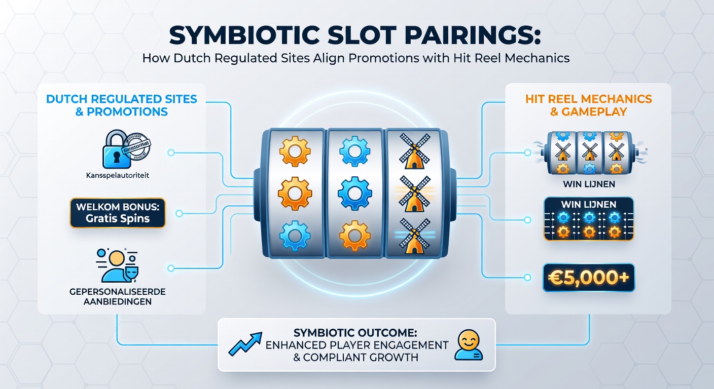 Voorbeeld van een Nederlandse casino interface met symbiotische promotie op een hit reel slot, toon pairings in actie