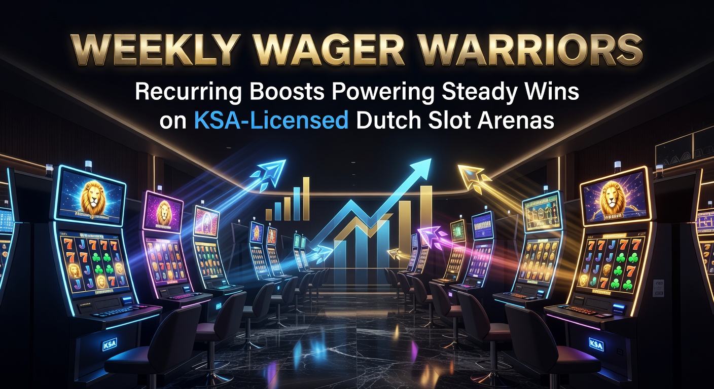 Spelers vieren een wekelijkse boostwinst op een KSA-gelicentieerd Nederlands slotplatform, met felgekleurde reels en stijgende jackpotmeters in de achtergrond